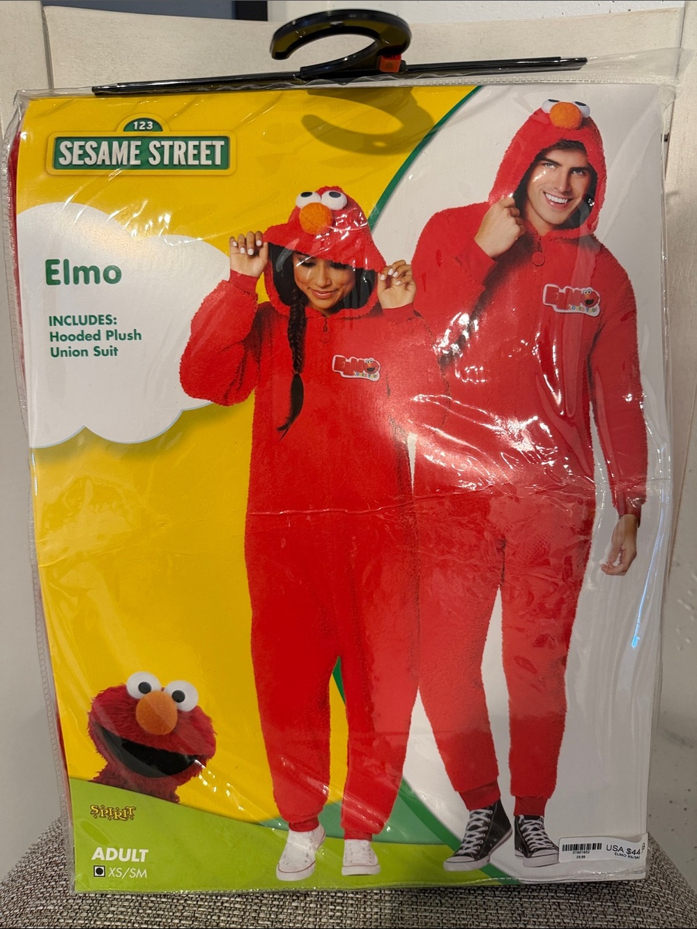 Sesame Street Elmo Adult Hooded Plush Costume - Red